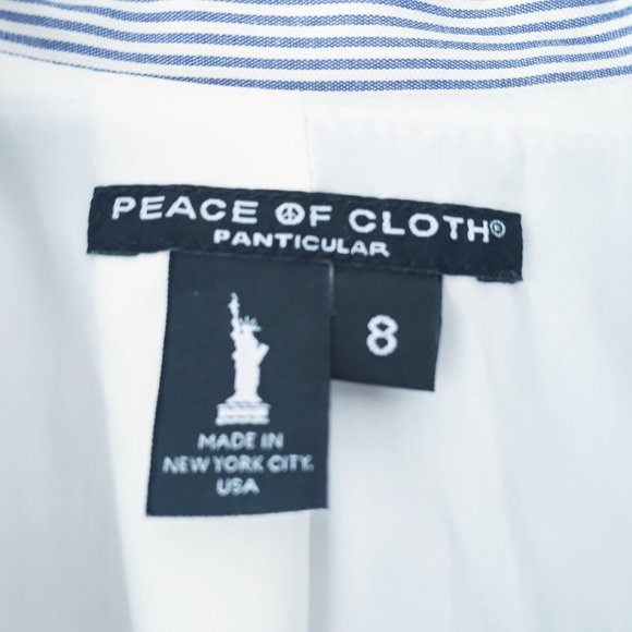 Peace of Cloth Blue White Pinstripe Open Blazer - Picture 4 of 11